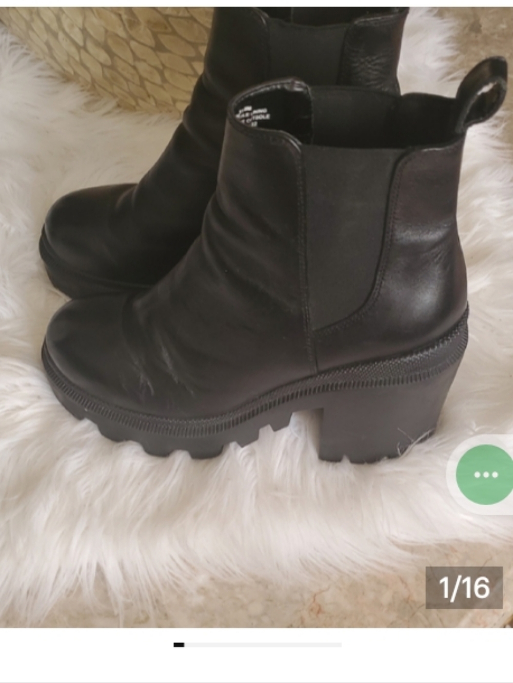 Steve Madden Black Leather Lug-Sole Chelsea Boot
